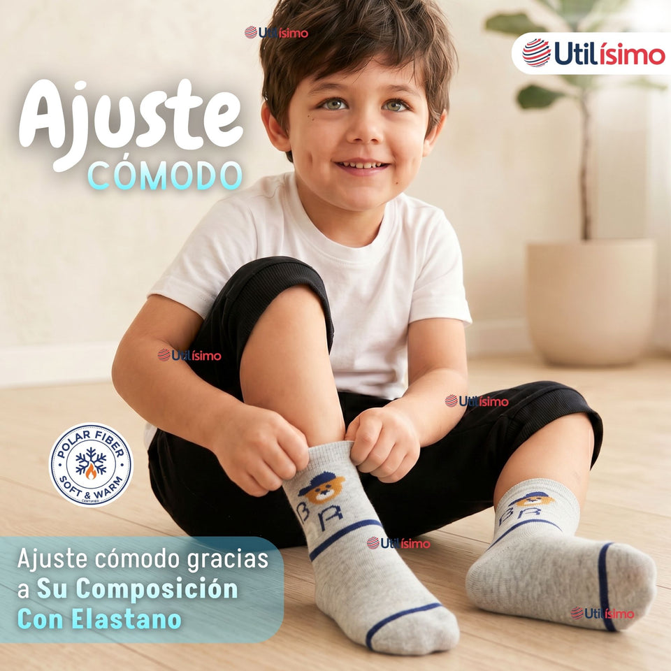 Pack 6 Pares Calcetines Toalla Niño Suaves Cálidos Invierno