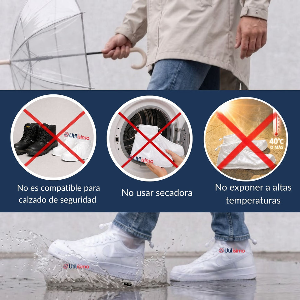 Fundas Cubre Calzado Impermeables Aislante Lluvia Blanco Hombre 1 Par