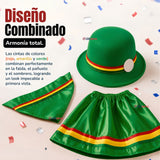 Pack 3 Trajes Nortinos Niña 3 piezas Verde Baile Típico Fiestas Patrias