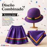 Traje Nortino Niña 3 Piezas Morado Baile Típico Fiestas Patrias