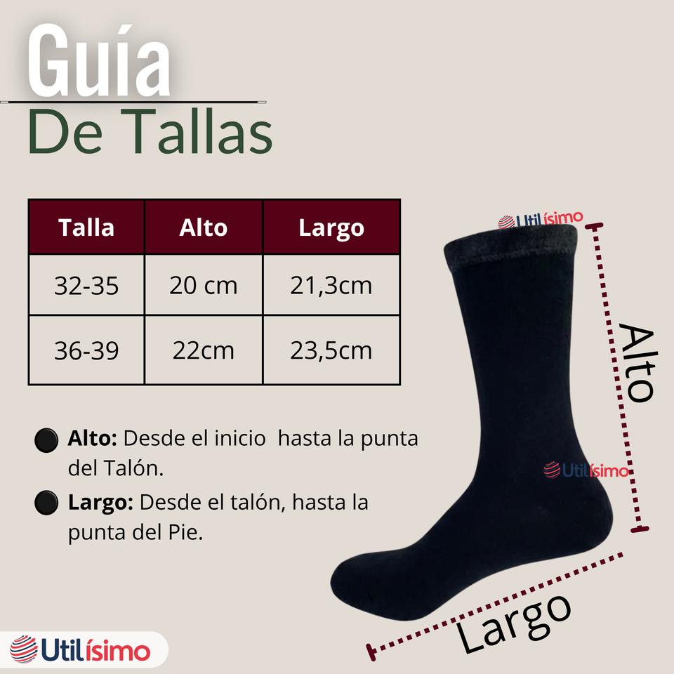 Calcetín Chiporro Mujer Ultra Térmico Negro Invierno Polar 1 Par