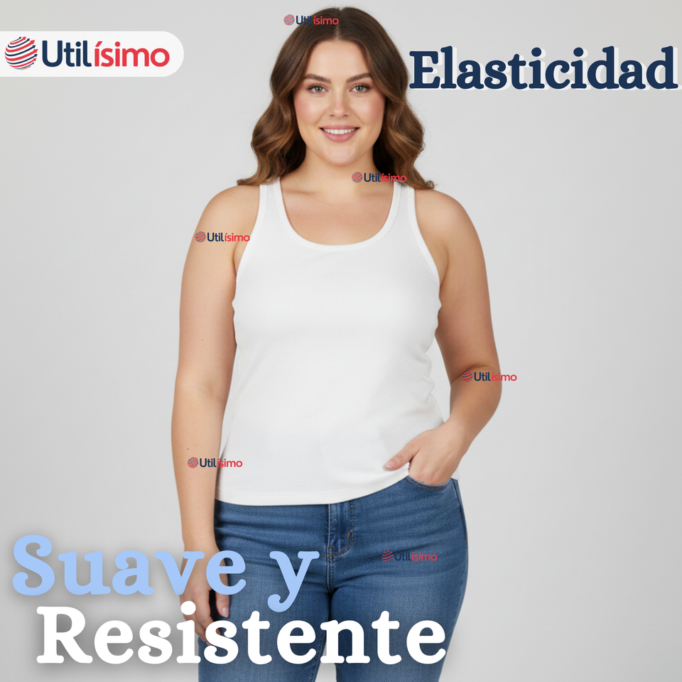 Pack 6 Camisetas Poleras 100% Algodón Básicas Lisa Con Espalda Cruzada Mujer Colores Surtidos Peto