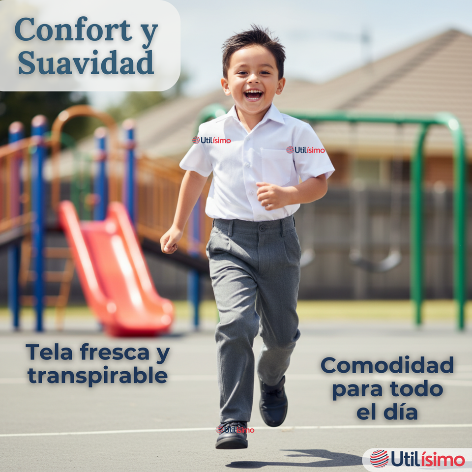 Pack 3 Pantalón Escolar Colegio Clásico Niño Gris