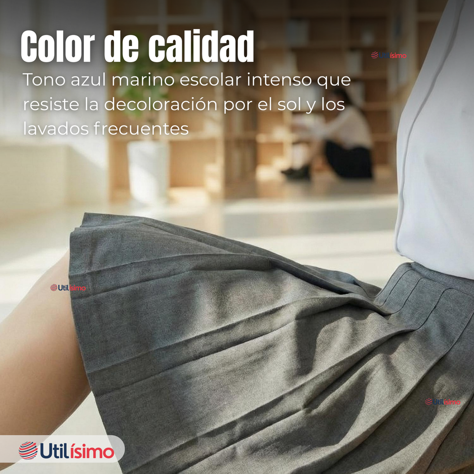 Falda Escolar Gris Niña Poliéster