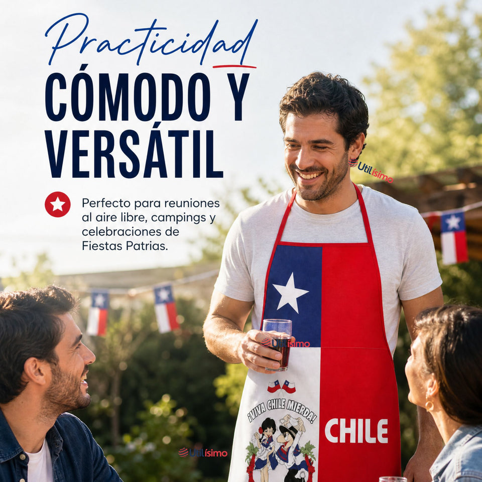 Delantal Pechera Condorito Bandera Chile Fiestas Patrias