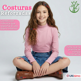 Pack 3 Poleras Camisetas Bambú Cuello Beatle Primera Capa Manga Larga Colores Surtido Niña