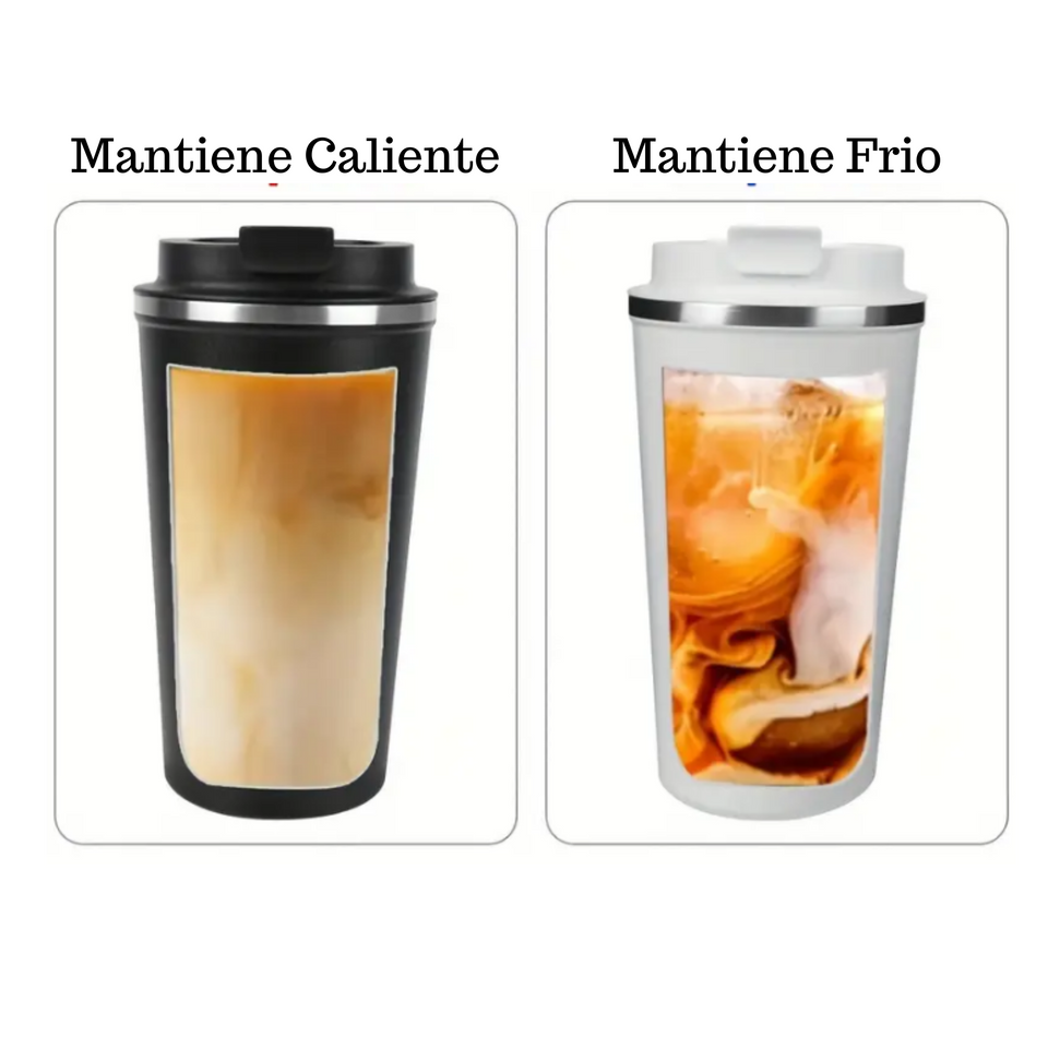 Termo Vaso Acero Inoxidable Con Tapa Antiderrame Café Té