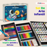 Set 145 Piezas Arte Infantil Dibujo Maletín Metálico Completo Incluye Lápices Marcadores Pinturas Pasteles Y Accesorios