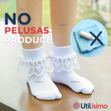 Pack 3 De Calcetines Con Vuelo Blanco Niña Algodón Fiestas Patrias De 3 Meses a 10 años