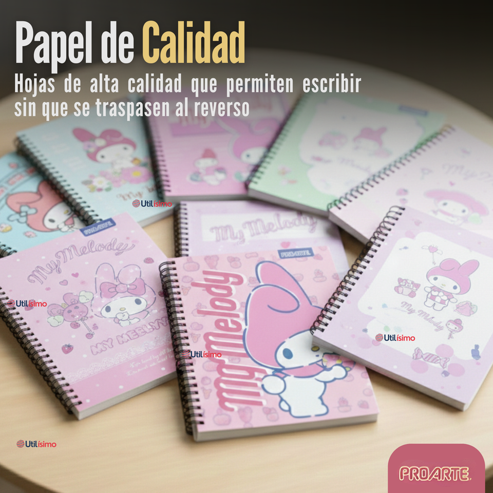 Pack 5 Cuadernos Universitarios My Melody 100 Hojas Proarte Diseño Surtido