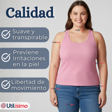 Pack 6 Camisetas Poleras 100% Algodón Básicas Lisa Con Espalda Cruzada Mujer Colores Surtidos Peto