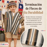 Poncho Manta Mapuche Con Trarilonco Niño Fiestas Patrias