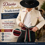 Faja Huaso Juvenil Fiestas Patrias Bailes Típico Verde Multicolor
