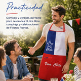 Pack 3 Delantales Pechera Viva Chile Bandera Chile Fiestas Patrias (Copia)