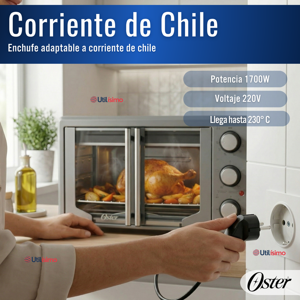 Horno con freidora de aire Oster® de 42 litros, puertas francesas, TSSTTV42FDMAFNS 1700W