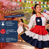 Pack 3 Delantales Diseño Tricolor Con Vuelos Mujer Fiestas Patria