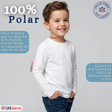 Polera Camiseta Polar Primera Capa Cuello Redondo Manga Larga Colores Surtido Niño