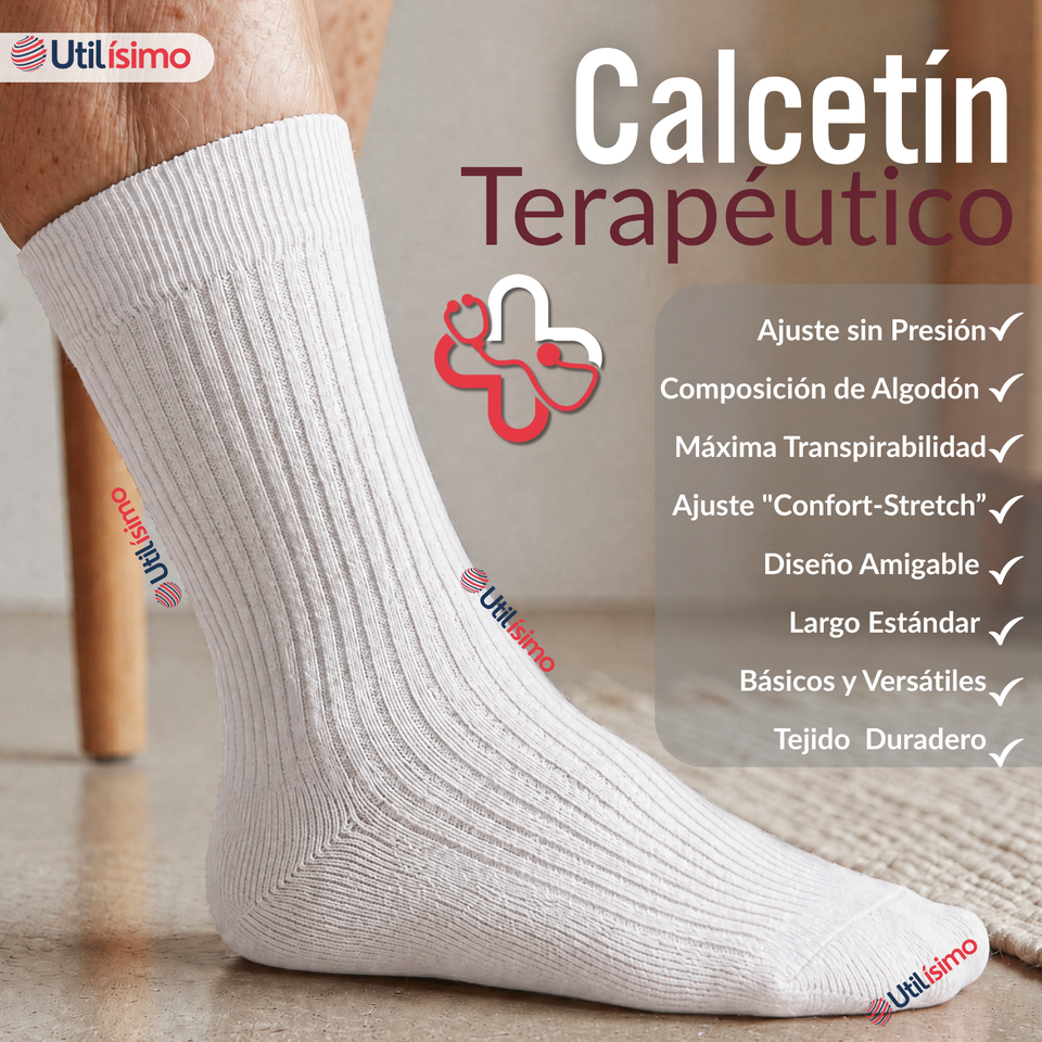 Pack 4 Pares Calcetines Diabéticos Hombre Algodón Suave Colores Surtidos Protección