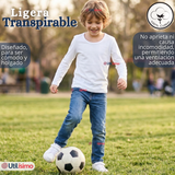 Pack 3 Camisetas Poleras Algodón Primera Capa Manga Larga Blanco Negro Niño