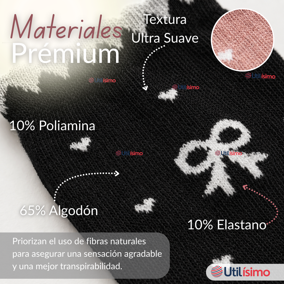 Pack 6 Pares Calcetines Mujer Juvenil Surtidos 65% Algodón Transpirables