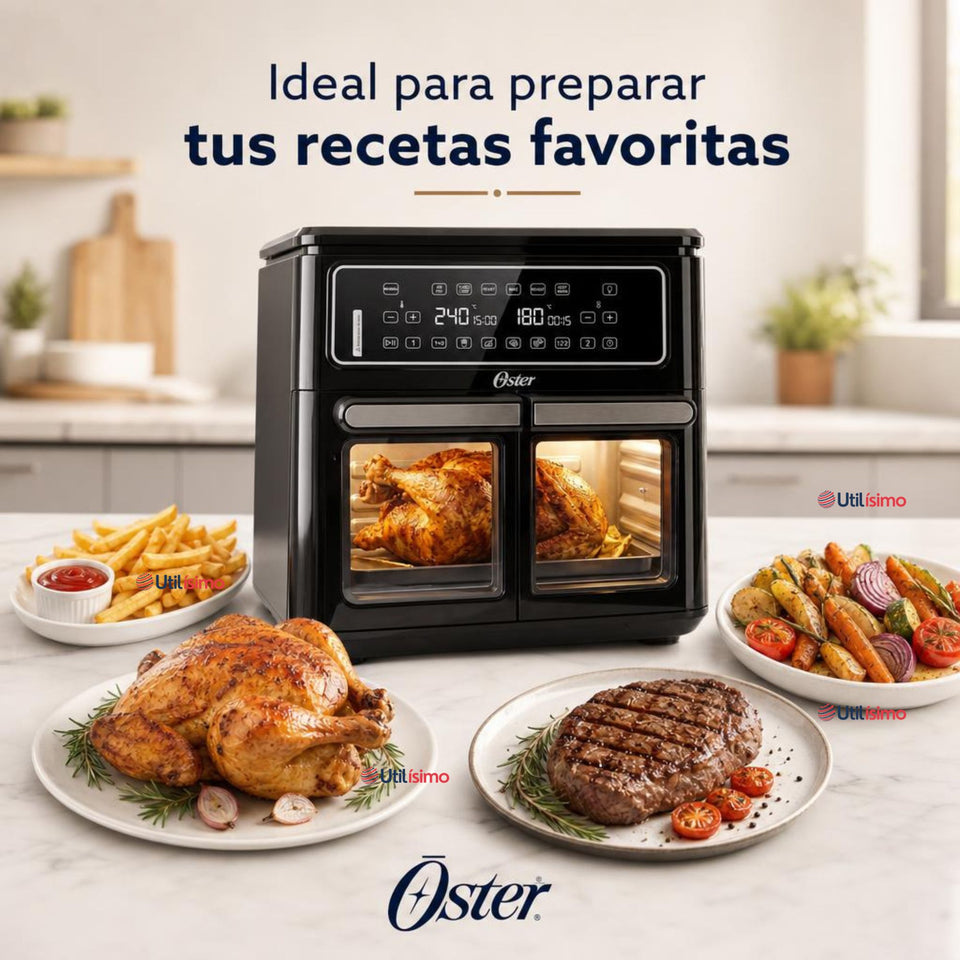 Freidora de aire Oster®, Dual Flex, 11 L de capacidad, negro, CKSTAF11MCDDF