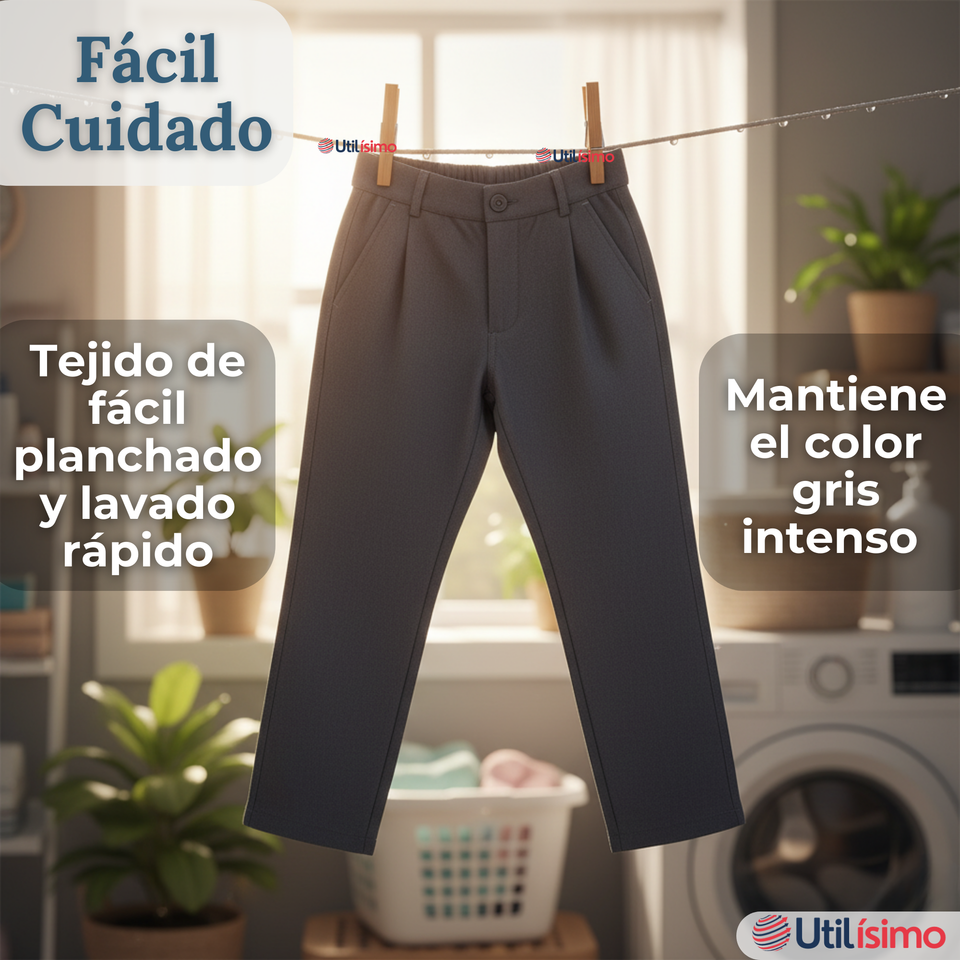 Pack 3 Pantalón Escolar Colegio Clásico Niño Gris