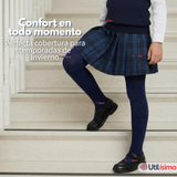 Pack 3 Panty Ballerinas Elasticadas Escolares Niña Algodón Azul