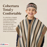 Poncho Manta Mapuche Con Trarilonco Niño Fiestas Patrias