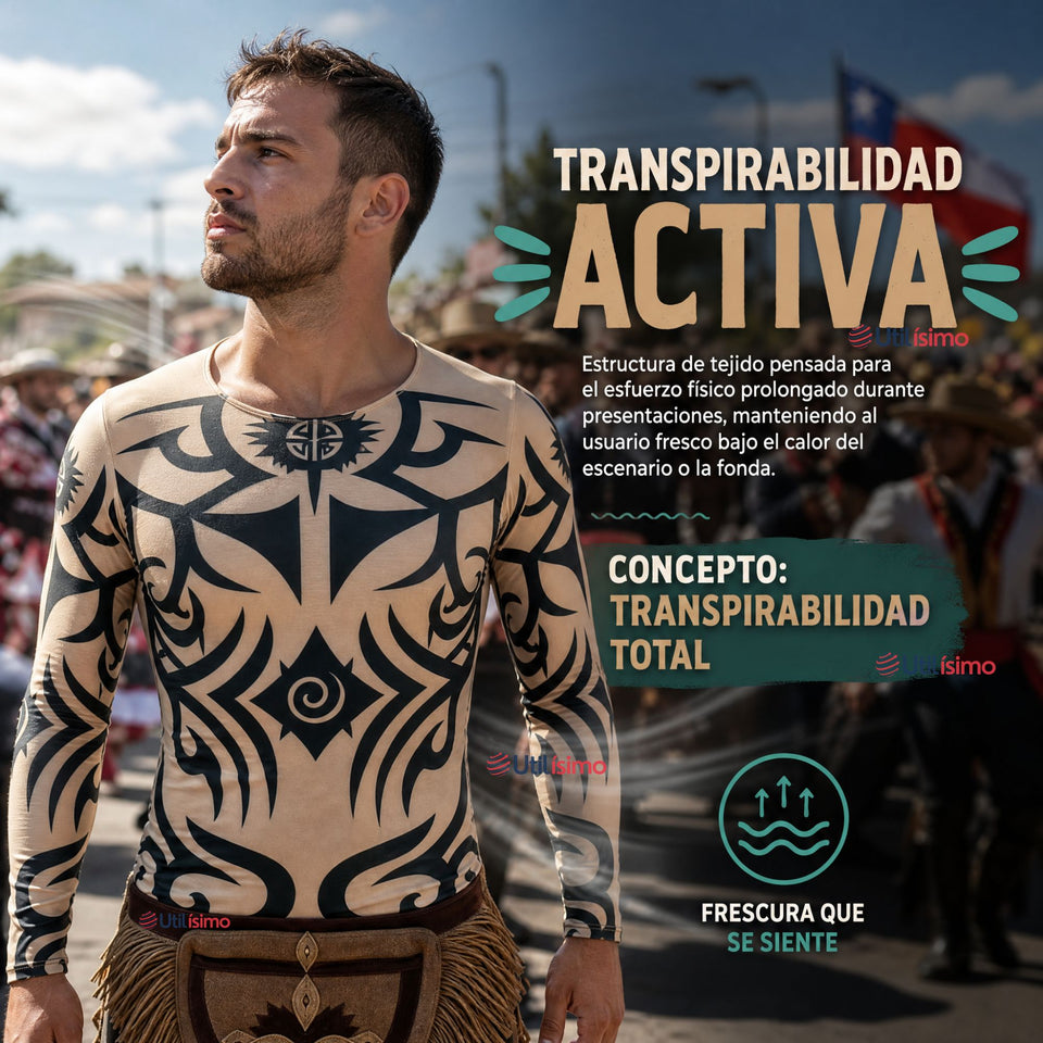 Pack 3 Poleras Diseño Tattoo Hombre Rapa Nui Estilo Pascuense Traje Danza