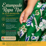 Pareo Pascuense Niña Hawaiano Verde Danza Fiestas Patrias