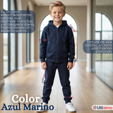 Conjunto Escolar Buzo Pantalón Y Polerón 100% Algodón Unisex Niños Azul 3 a 16 años