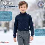 Pack 3 Poleras Camisetas Polar Azul Oscuro Primera Capa Beatle Manga Larga Niño