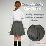 Falda Escolar Color Gris Para Niñas