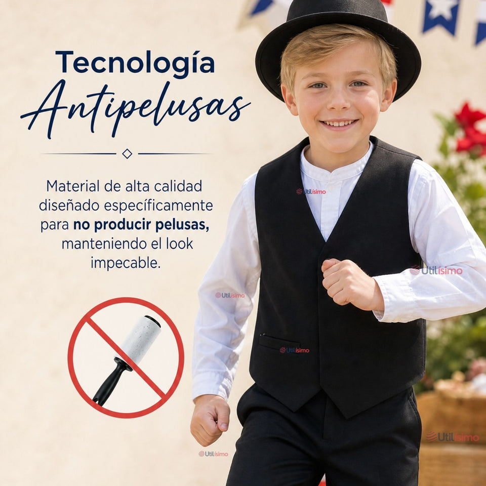 Chaleco Bolero Negro Tradicional Niño Fiestas Patrias