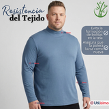 Camiseta Polera Bambú Primera Capa Cuello Beatle Manga Larga Colores Surtidos Hombre