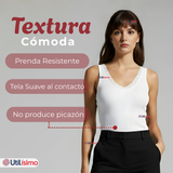 Pack 6 Camisetas Poleras Sin Mangas Tela Acanalada Algodón Mujer Colores Surtidos