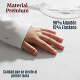 Camiseta Algodón Manga Larga Polera Primera Capa Blanco Niño