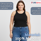 Pack 6 Camisetas Poleras 100% Algodón Básicas Lisa Con Espalda Cruzada Mujer Colores Surtidos Peto