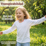 Pack 6 Camisetas Algodón Manga Larga Polera Primera Capa Blanco Niña
