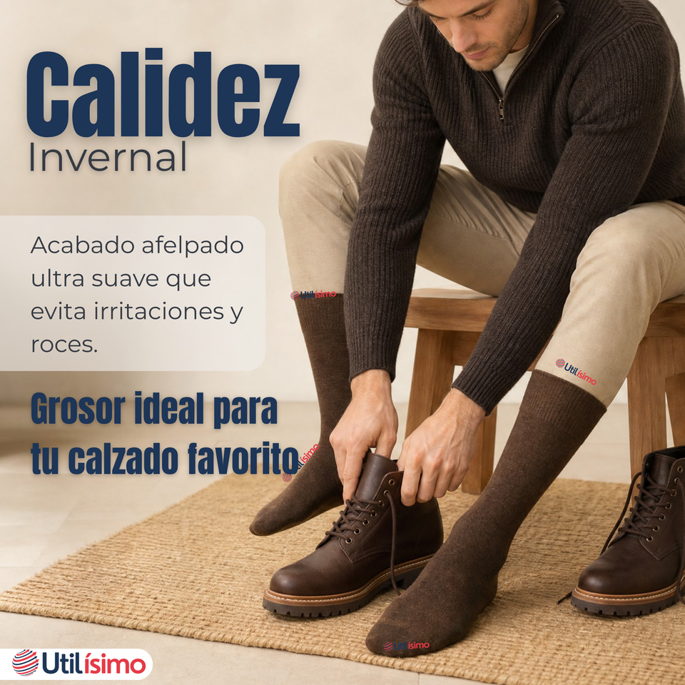 Pack 6 Pares Calcetines Térmicos Corte Alto Hombre Surtidos