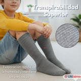 Pack 6 Calcetínes Escolares Corto Acrilico Gris Niño Juvenil