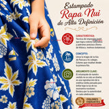 Pareo Pascuense Niña Hawaiano Azul Danza Fiestas Patrias