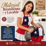 Pack 3 Delantales Diseño Tricolor Con Vuelos Mujer Fiestas Patria