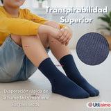 Calcetín Escolar Corto Algodón Azul Niño Juvenil