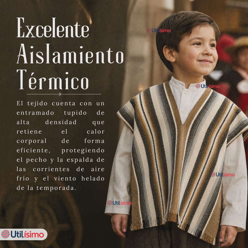 Poncho Manta Mapuche Niño Fiestas Patrias