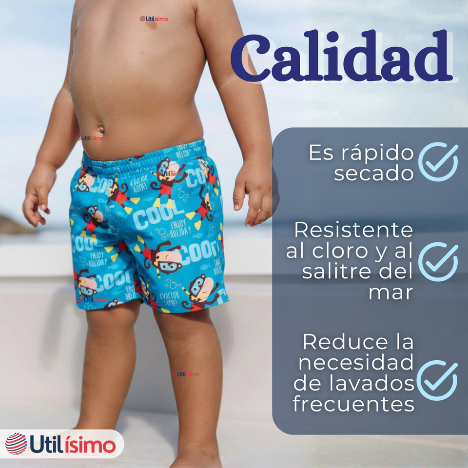Short De Playa Para Niños Traje De Baño Pantalón Corto Diseños Surtidos