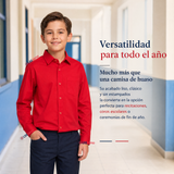 Camisa Huaso Niño Algodón Rojo Fiestas Patrias Traje Típico
