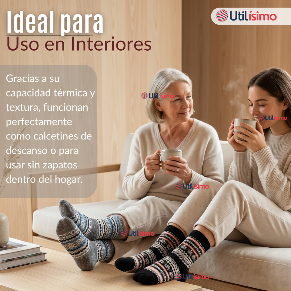 Pack 2 Calcetines Toalla Grueso Mujer Frío Surtidos Invierno