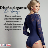 Pack 6 Body Manga Larga Con Encaje Bambú Mujer Colores Surtidos