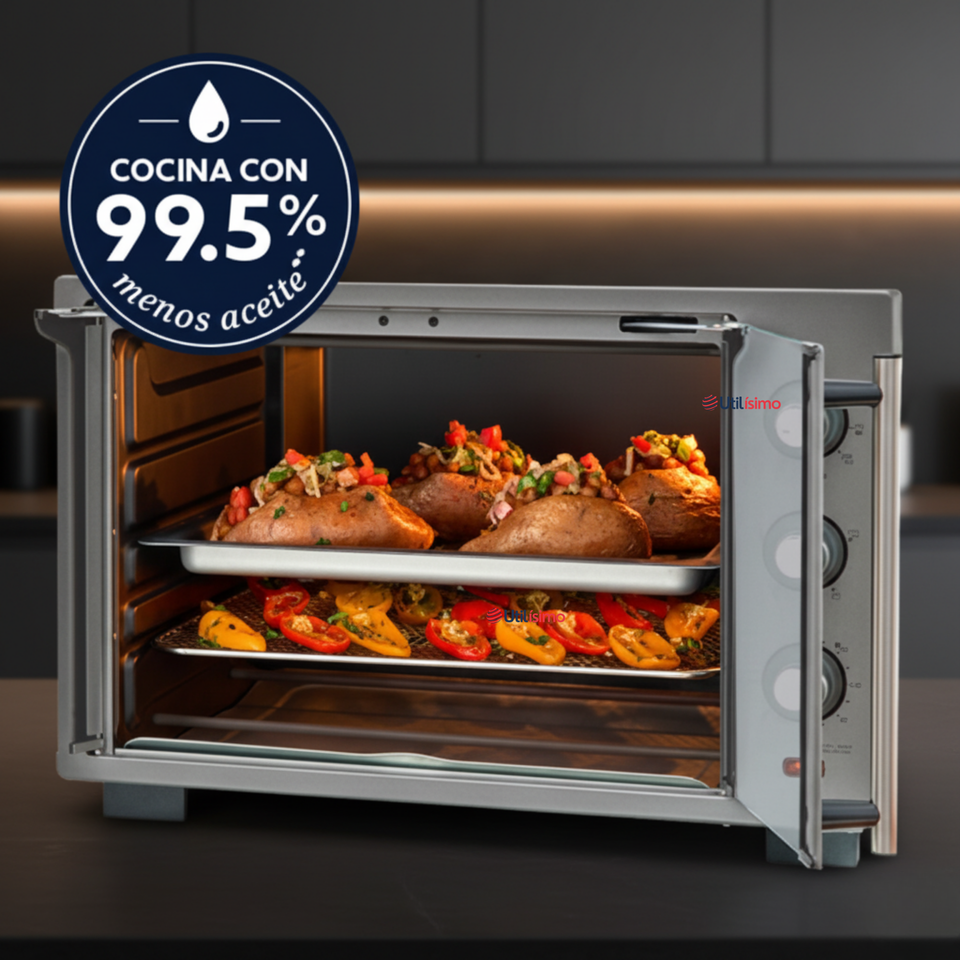 Horno con freidora de aire Oster® de 35 litros, puertas francesas, TSSTTV35FDMAFNS